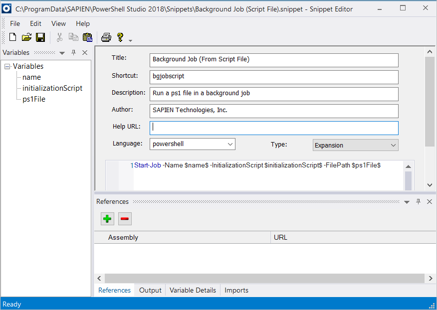 The Snippet Editor