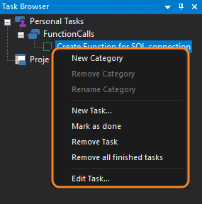 Task Context Menu