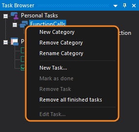 Category Context Menu