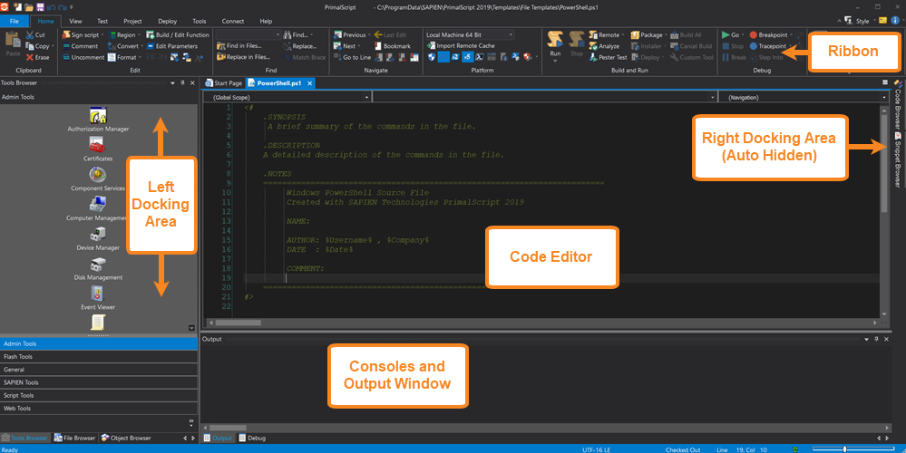 PrimalScript User Interface - Main Elements
